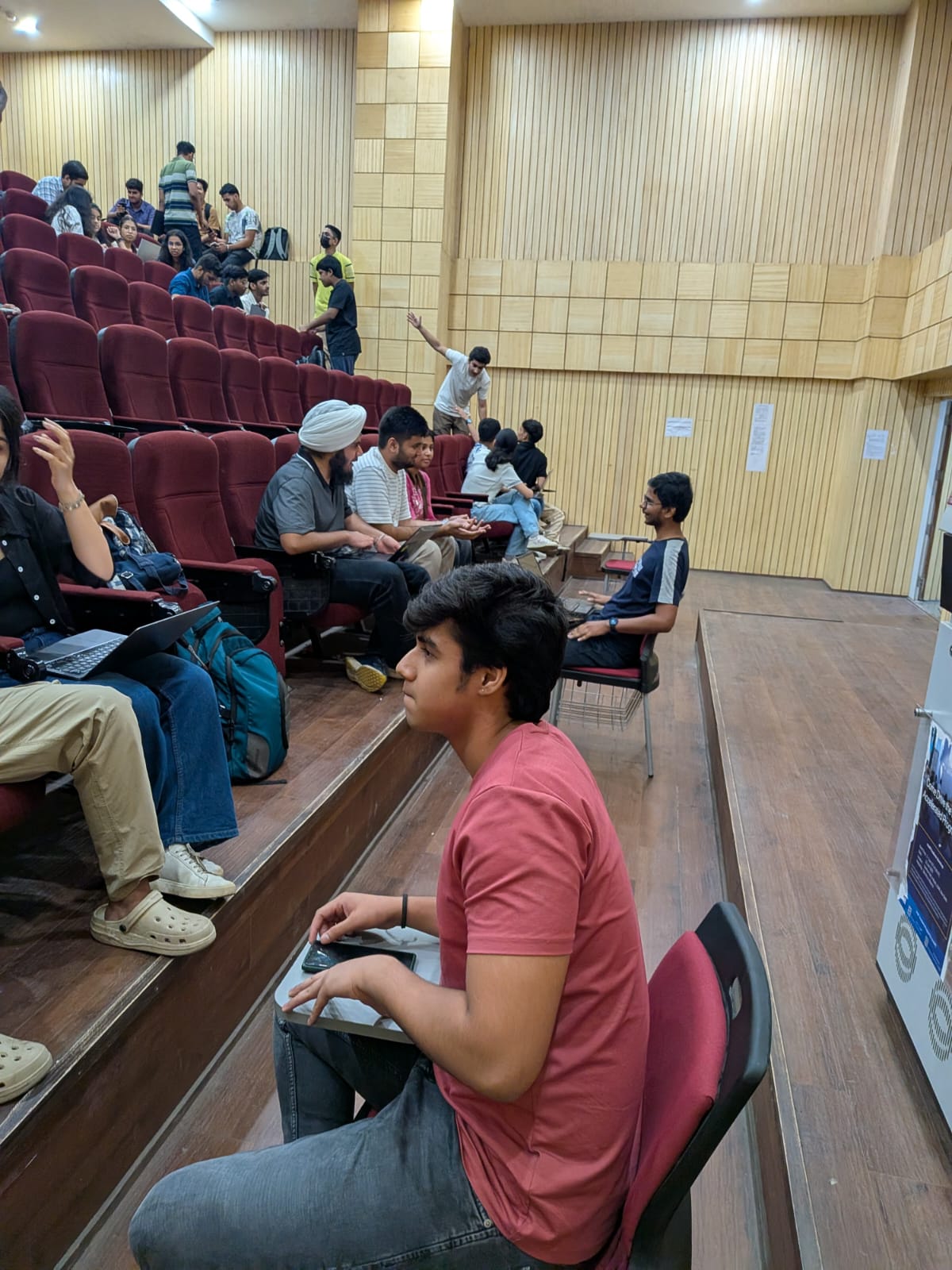 Students collaborating on open-source code
